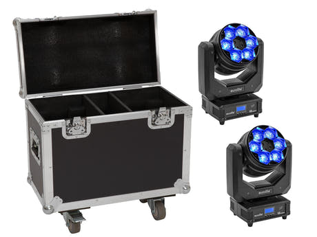 EUROLITE Set 2x LED TMH-H240 Beam/Wash/Blumen Effect + Koffer