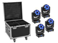 EUROLITE Set 4x LED TMH-H240 Strahl/Wash/Blüten Effect + Koffer