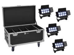 EUROLITE Set 4x Multiflood IP 8x10W RGBW Wash + Koffer
