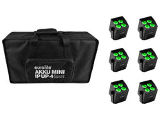EUROLITE Set 6x AKKU Mini IP UP-4 QCL Spot MK2 + Softbag