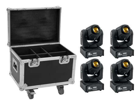 EUROLITE Set 4x LED TMH-17 Spot + Case mit Rädern