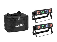 EUROLITE Set 2x LED Silent Bar 16x4W RGB/WW + Weiche Tasche