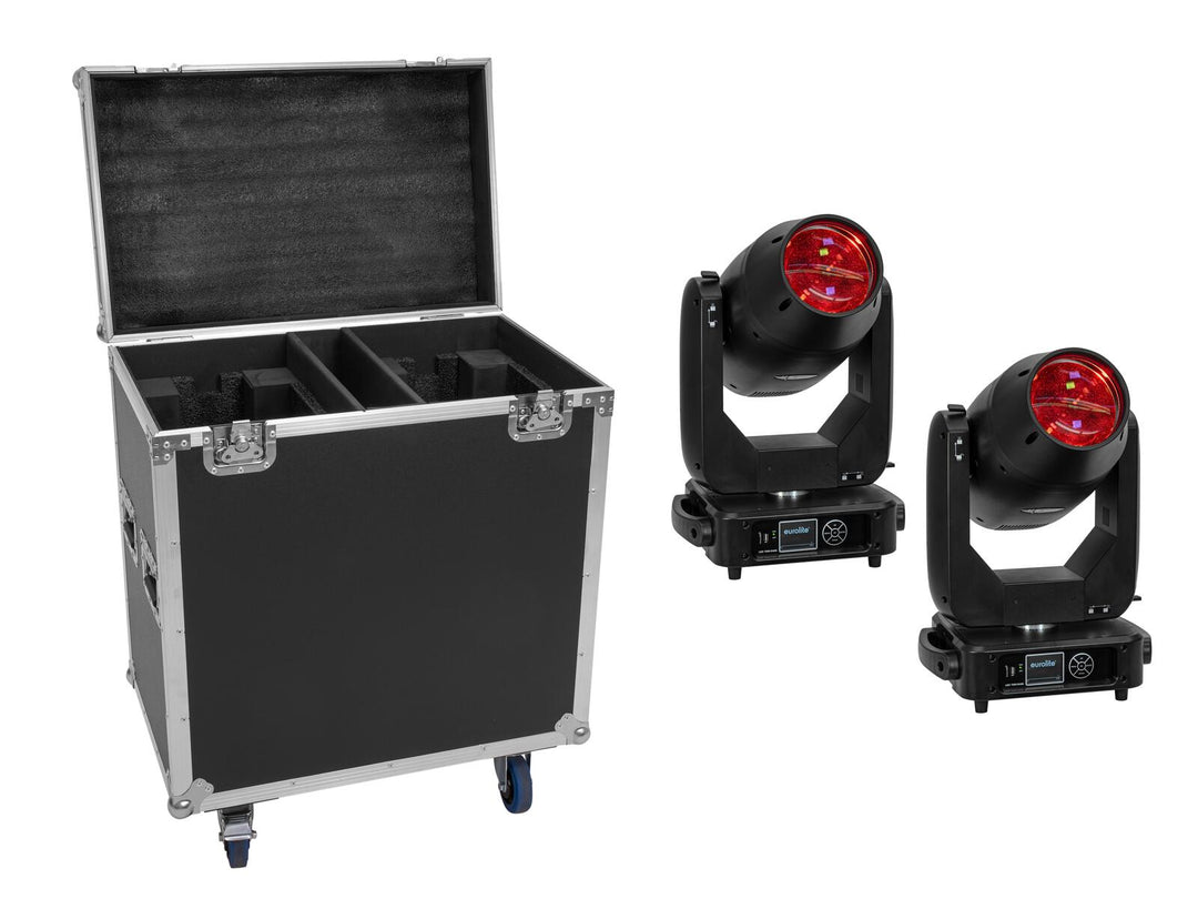 EUROLITE Set 2x LED TMH-S400 CMY + Case mit Rädern