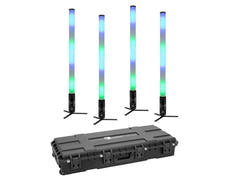 EUROLITE Set 4x AKKU IP Pixel Tube 360° PRO CRMX + Kunststoff case