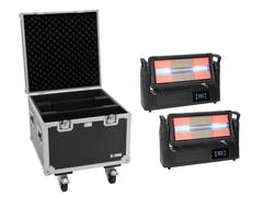 EUROLITE Set 2x LED IP Mega PIX Strobe 714 SWING + Flightcase mit Rädern