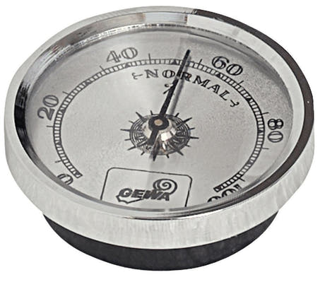 GEWA silberfarbenes Hygrometer für Liuteria Maestro Formkoffer