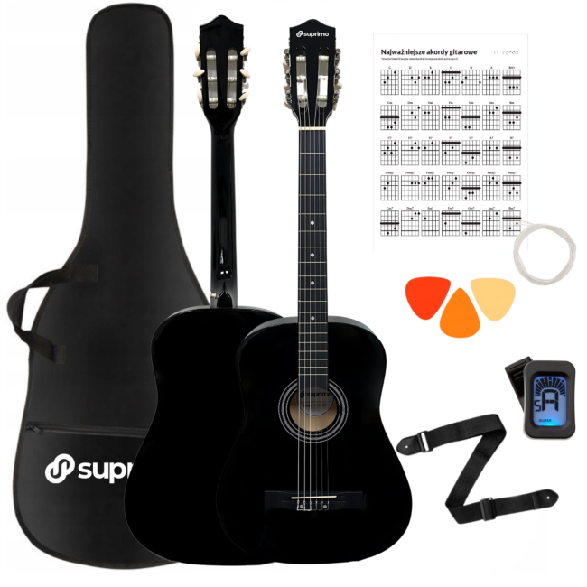 Suprimo CGS1 BK Klassische Gitarre 4/4 – Schwarz