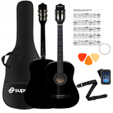 SUPRIMO CGS3 BK 4/4 Klassische Gitarre Schwarz zum Lernen