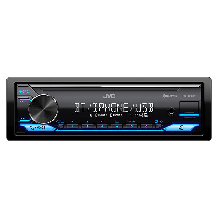 JVC KD-X382BT Autoradio mit RDS-Tuner und Bluetooth 100mm
