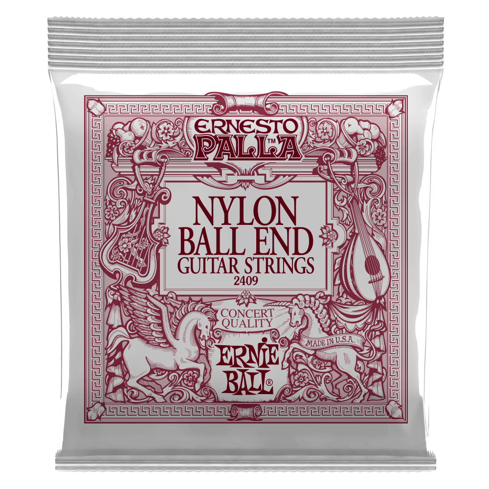 Ernie Ball Ernesto Palla Black Nylon Gold Ball Gitarrengurte (Klassisch)