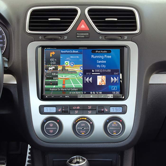 2-DIN 8"-Montagesatz für VW mit weißem Display