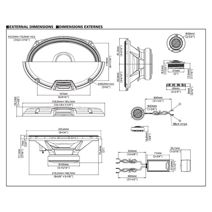 Alpine R2-S69C 6x9" 2-Wege-Lautsprecher-Komponentenset