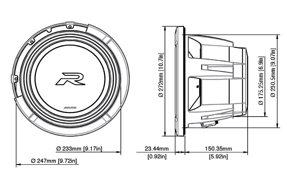 Alpine R2-W10D4 Type-R-Subwoofer 10" 4 Ohm