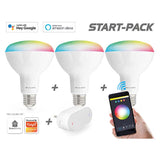 Caliber BR30 Smart-Home-Starterpack LED-Glühbirne weiß/multi