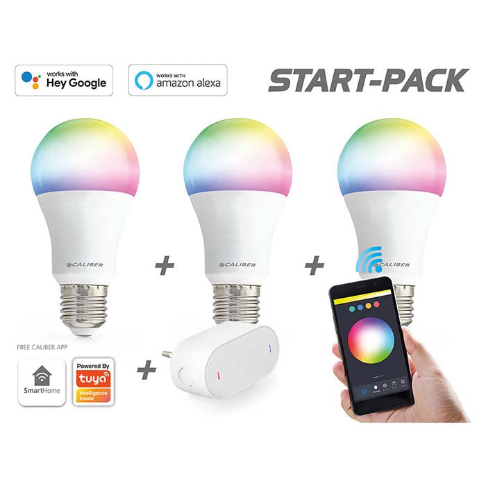 Caliber E27 Smart-Home-Starterpack LED-Glühbirnen weiß/multi