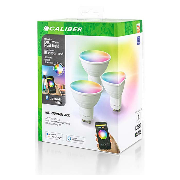 Caliber GU10 Smart Home 3er-Pack LED-Glühbirnen weiß/multi