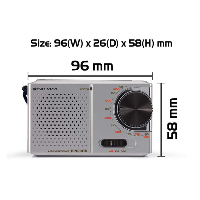 Caliber HPG311R tragbares Taschen-FM-Radio