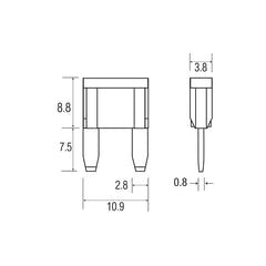 Ampire Abgriff für Mini-ATO-Sicherung 10A (ACS) - 1 Stk.