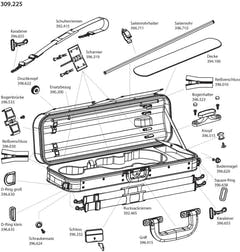 GEWA Rucksack Montage Formgeformtes Geigen/Viola Case - 2 Rucksackgurte