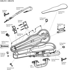GEWA Schultertragegurte Formgeformt Geigen/Bratschen case - Schultergurt, 1 Stück