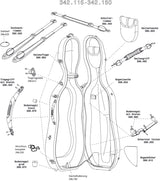 GEWA Cello case Idea Original Carbon 2.9 - Komplettverschluss