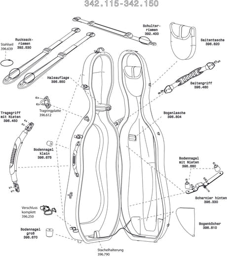 GEWA Cello case Idea Original Carbon 2.9 - Tragringplatte