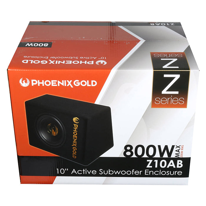 Phoenix Gold 10" aktiver Subwoofer mit Kabeln & Fernbedienung
