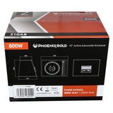 Phoenix Gold 10" aktiver Subwoofer mit Kabeln & Fernbedienung