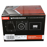 Phoenix Gold 12" aktiver Subwoofer mit Kabeln & Fernbedienung