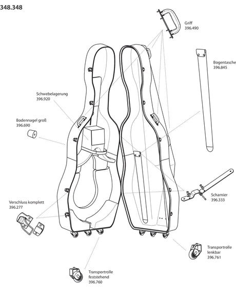 GEWA Kontrabass case Idea Mammoth - Endstift, groß