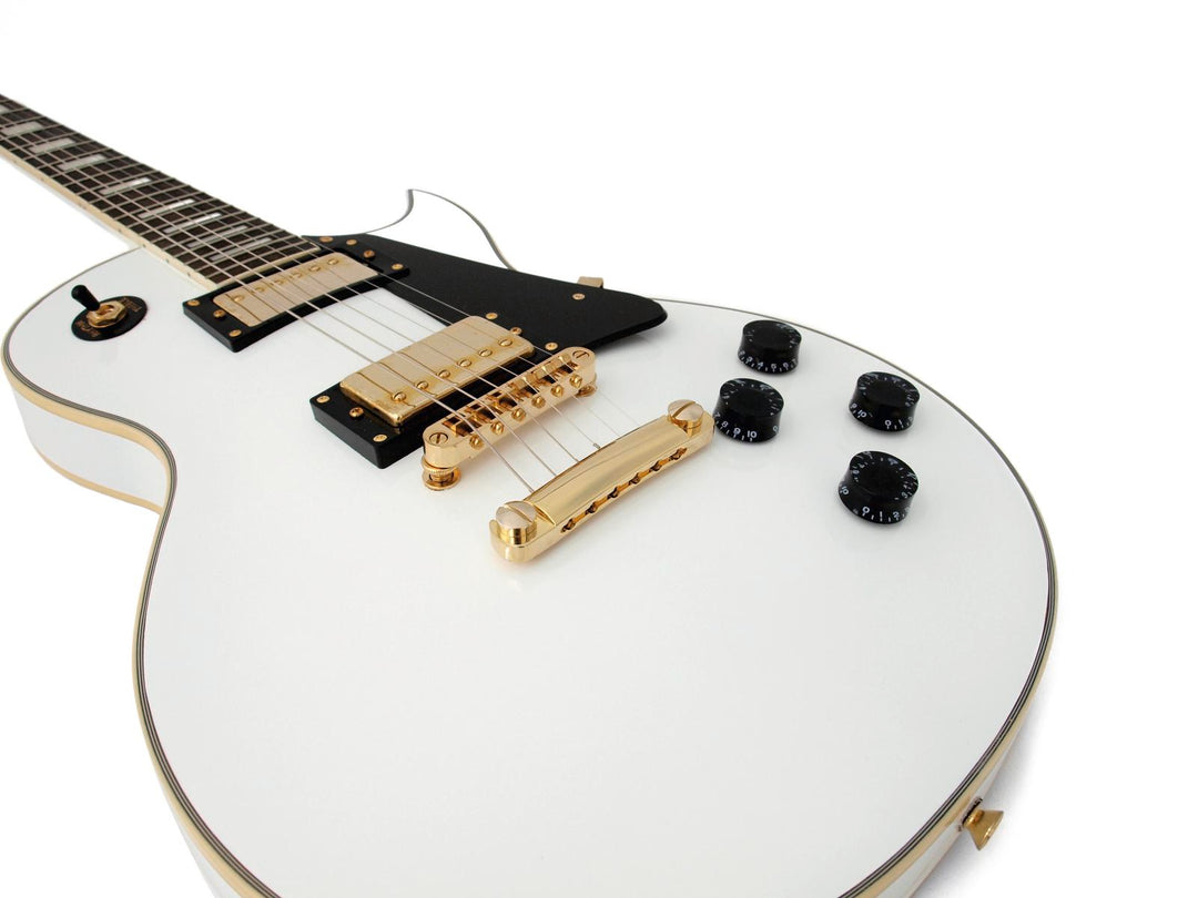 DiMavery LP-520 E-Gitarre (Weiß/Gold)