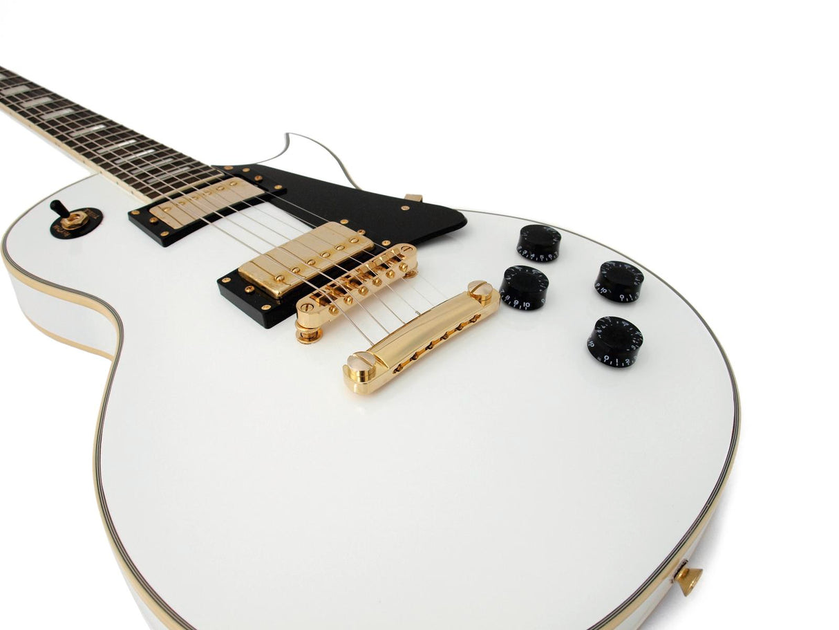 DiMavery LP-520 E-Gitarre (Weiß/Gold)
