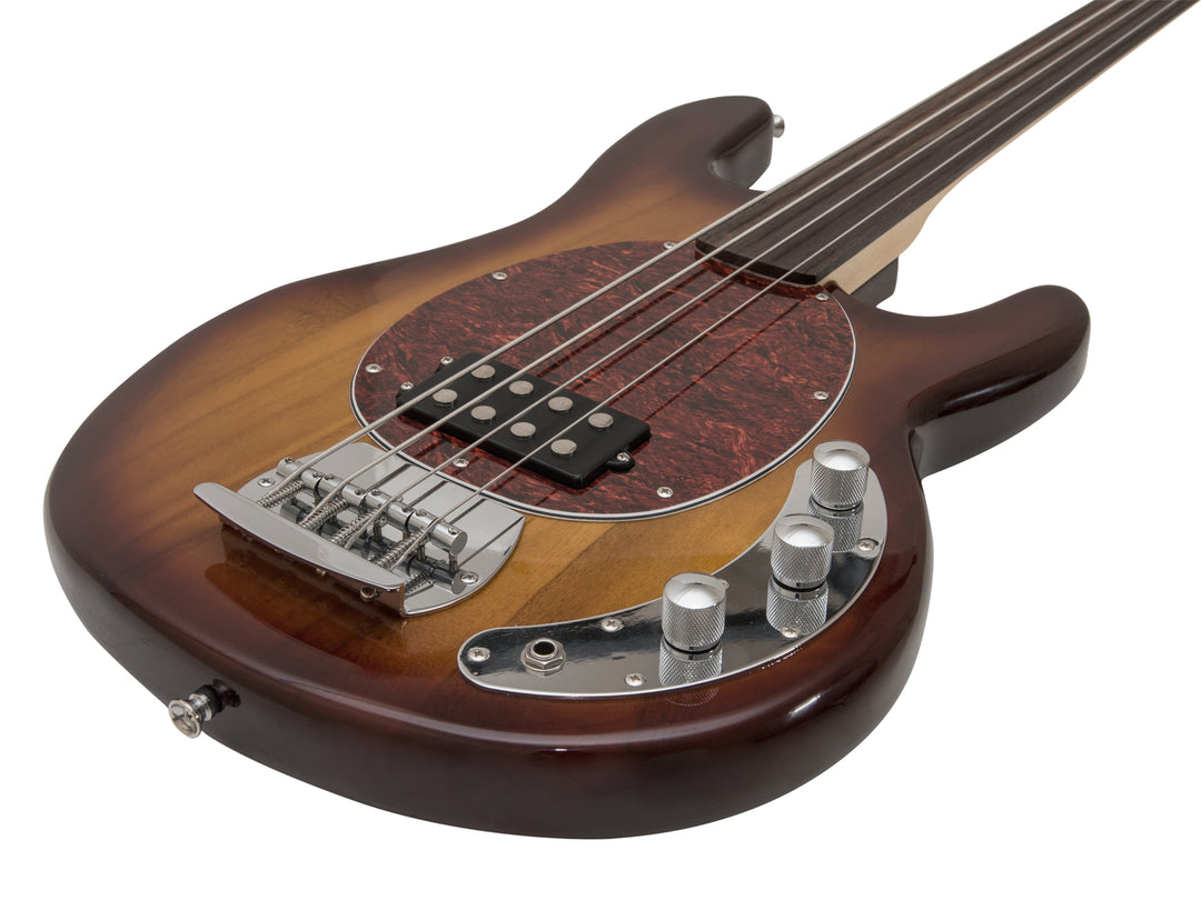 DiMavery MM-501 E-Bass, Fretless, Tobacco