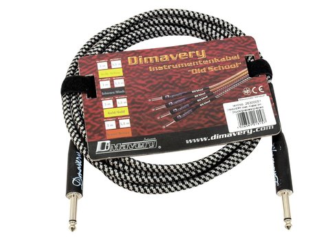 DiMavery Instrumentenkabel, 3m, Schwarz/Silber