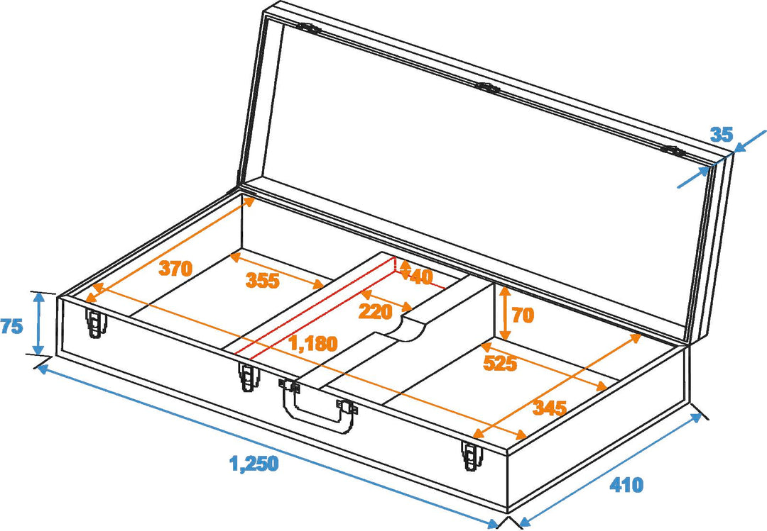 DiMavery Flightcase für E-Bass, rechteckig