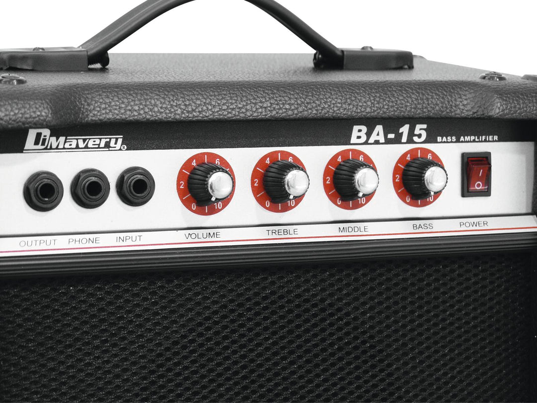 DiMavery BA-15 Bass Verstärker 15W Schwarz