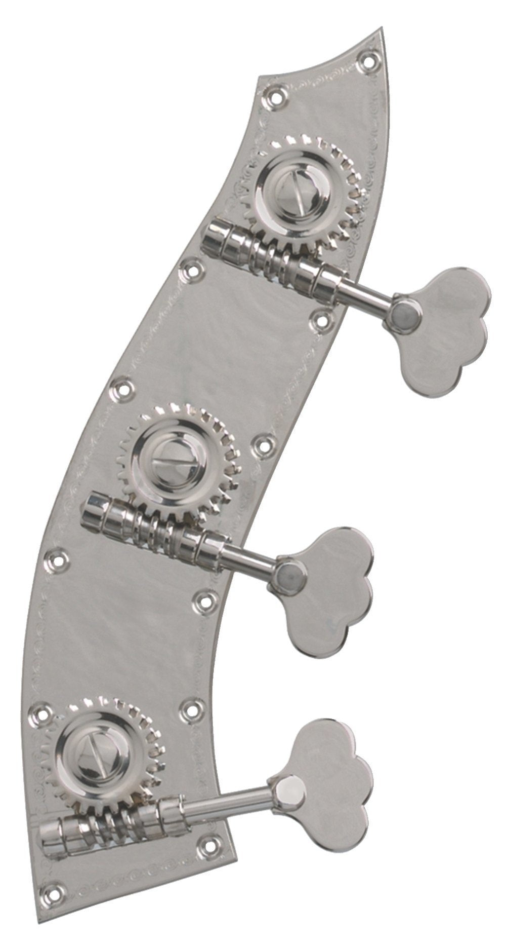Rubner zweiteilige Mechanik für 5-saitigen Kontrabass, Tiroler Form, vernickelt
