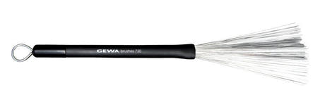 GEWA Jazzbrushes aus Stahl mit Gummigriff und Ring, ausziehbar