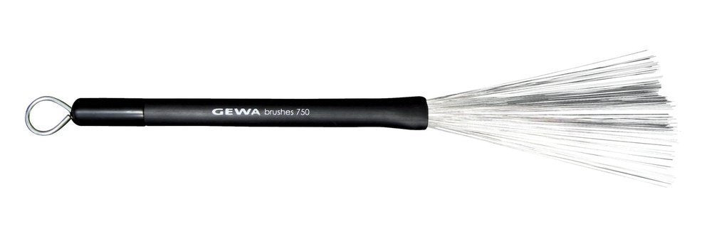 GEWA Jazzbrushes aus Stahl mit Gummigriff und Ring, ausziehbar