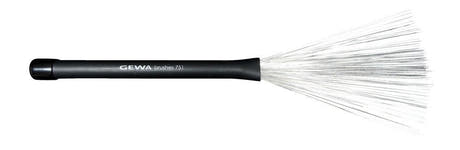 GEWA Jazzbrushes aus Stahl mit schwarzem Gummigriff, ausziehbar