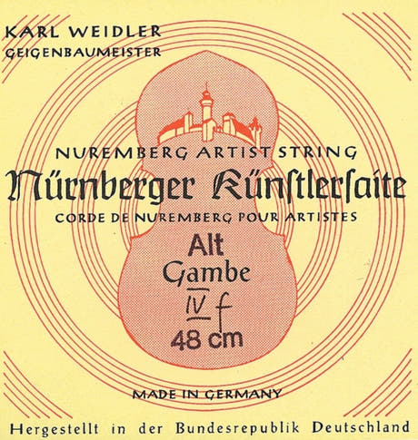 Nürnberger Viola da gambe-Saiten Künstler Seilkern. Chromstahl umsponnen - D'