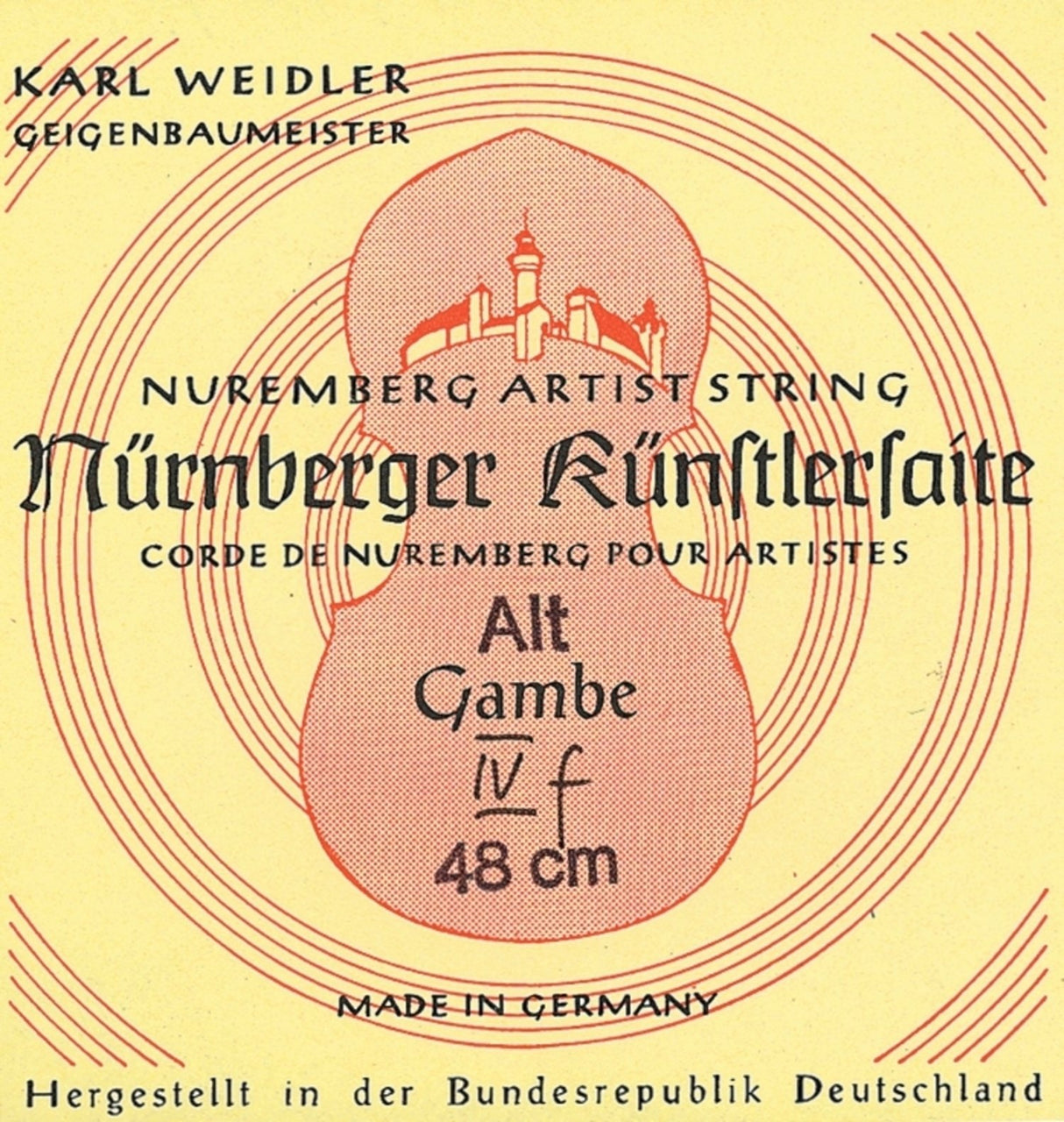 Nürnberger Viola da gambe-Saiten Künstler Seilkern. Chromstahl umsponnen - D'