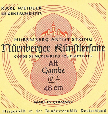 Nürnberger Viola da gambe-Saiten Künstler Seilkern. Chromstahl umsponnen - D'