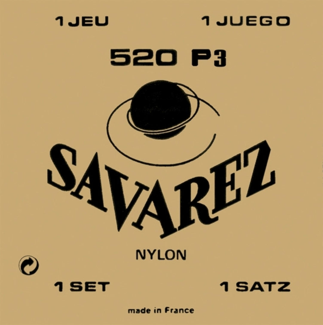 Savarez Saiten für klassische Gitarre Traditionelles Konzert 520 - Set normal G3w (520P3)