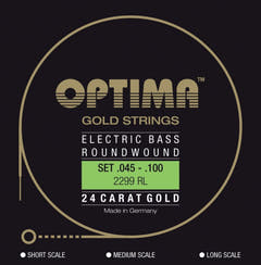 Optima E-Bass Saiten Gold Strings Round Wound long scale - Set 4-saitig reg-light (2299L)