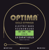 Optima E-Bass Saiten Gold Strings Round Wound long scale - Set 4-saitig reg-light (2299L)