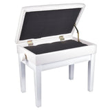 V-TONE Bench 2 WH Klavierbank – Weiß mit Stauraum und Höhenverstellung