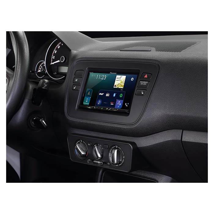 2-DIN Rahmen für Mii, Citigo und Up (Glänzend Schwarz)