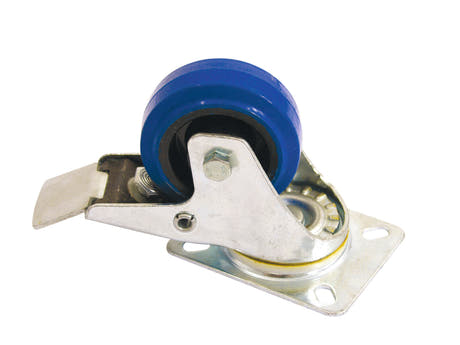 ROADINGER Schwenkrolle 80mm blau mit Bremse