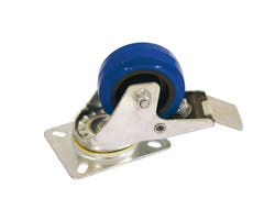 ROADINGER Schwenkrolle 80mm blau mit Bremse